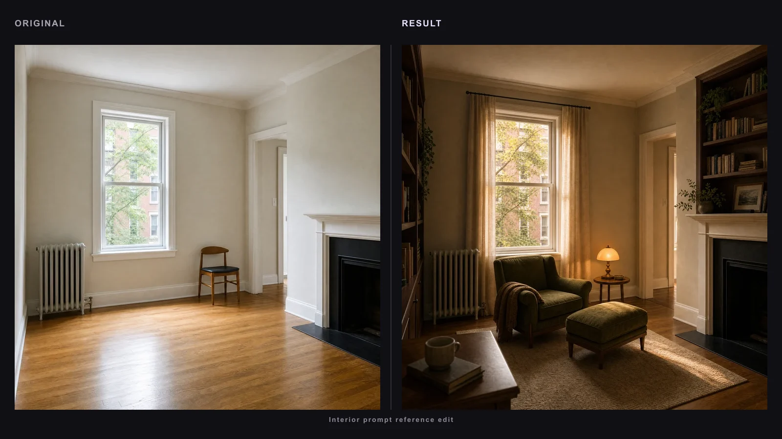 Interior image-to-image edit prompt example image